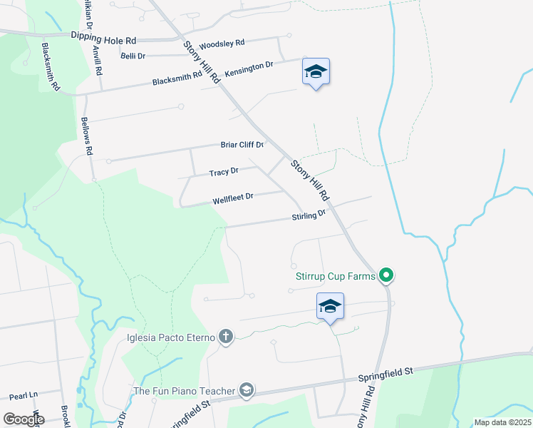 map of restaurants, bars, coffee shops, grocery stores, and more near 14 Stirling Drive in Wilbraham