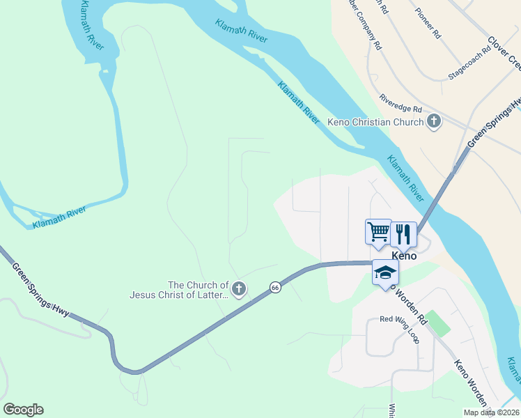 map of restaurants, bars, coffee shops, grocery stores, and more near 10719 Misty Mountain Drive in Keno