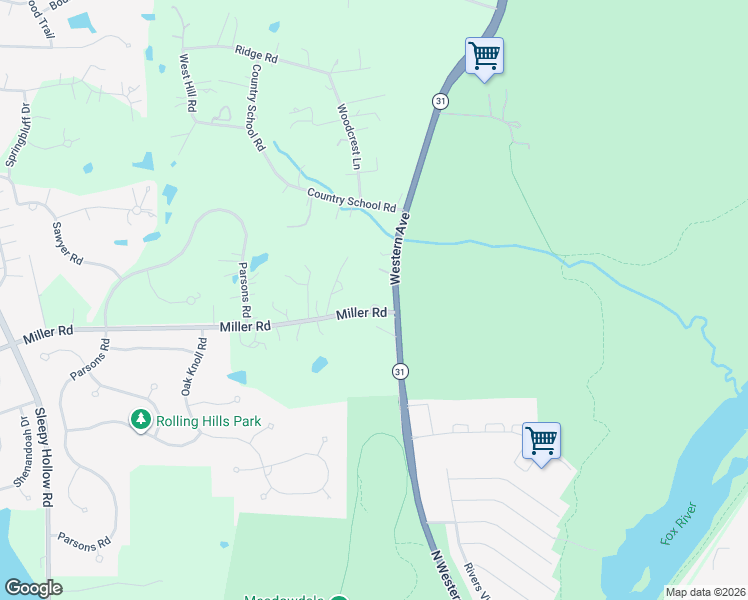 map of restaurants, bars, coffee shops, grocery stores, and more near 35W274 Miller Road in Kane County