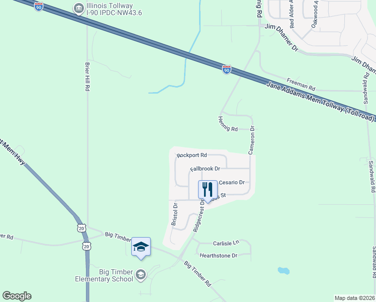 map of restaurants, bars, coffee shops, grocery stores, and more near 2460 Fallbrook Drive in Hampshire