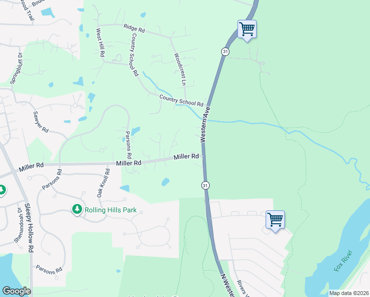 map of restaurants, bars, coffee shops, grocery stores, and more near 35W274 Miller Road in Kane County