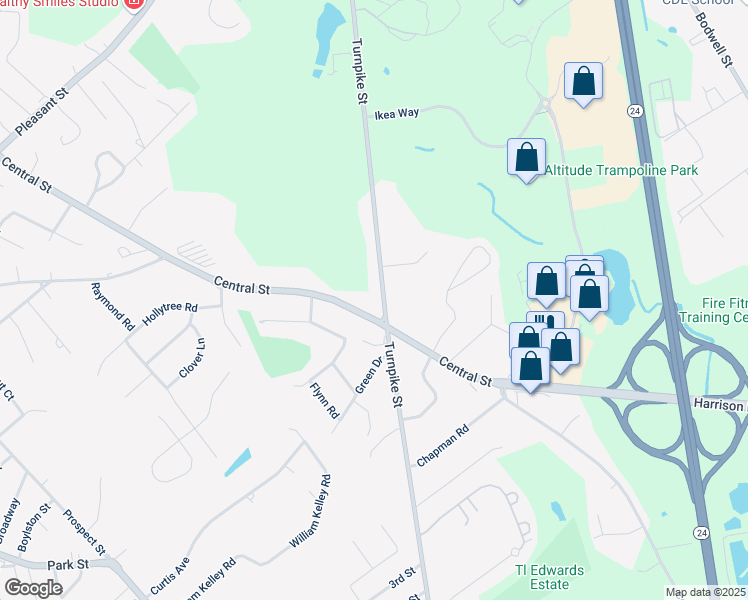 map of restaurants, bars, coffee shops, grocery stores, and more near 770 Turnpike Street in Stoughton