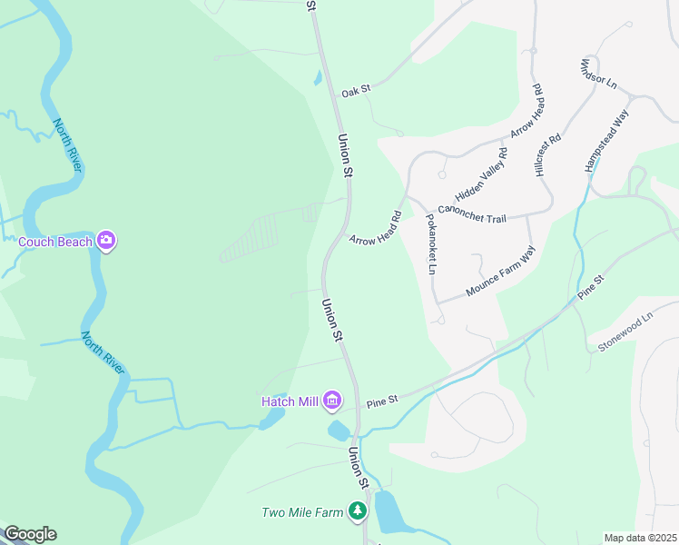 map of restaurants, bars, coffee shops, grocery stores, and more near 570 Union Street in Marshfield