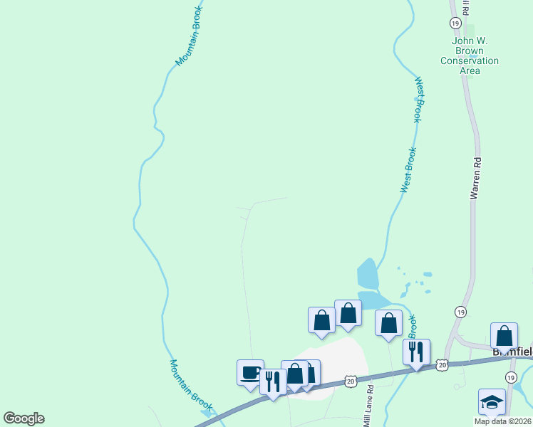 map of restaurants, bars, coffee shops, grocery stores, and more near 60-98 Prospect Hill Road in Brimfield