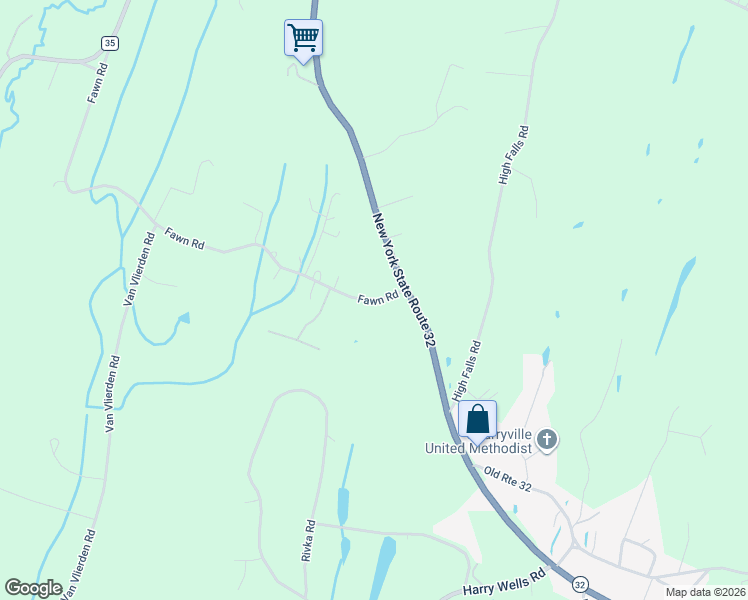 map of restaurants, bars, coffee shops, grocery stores, and more near 10 Fawn Road in Saugerties