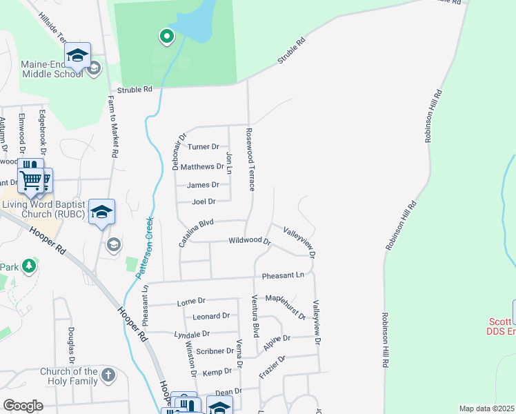 map of restaurants, bars, coffee shops, grocery stores, and more near 820 Rosewood Terrace in Endicott