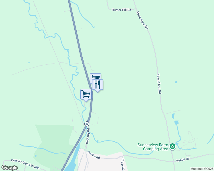 map of restaurants, bars, coffee shops, grocery stores, and more near 143 Palmer Road in Monson