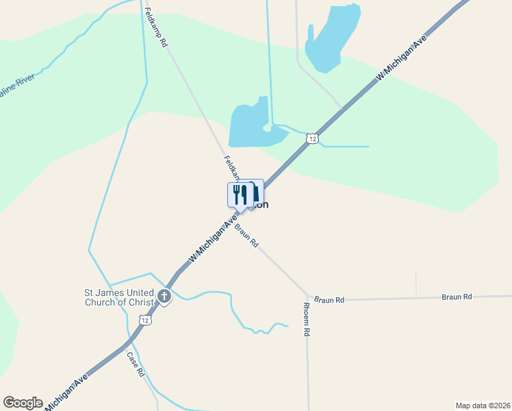 map of restaurants, bars, coffee shops, grocery stores, and more near 10645 West Michigan Avenue in Saline