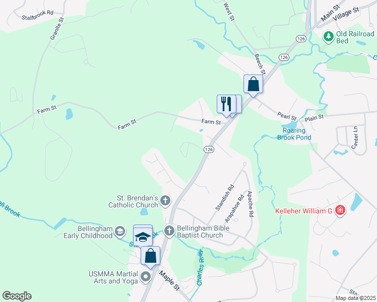 map of restaurants, bars, coffee shops, grocery stores, and more near 120 Twin Brook Lane in Bellingham