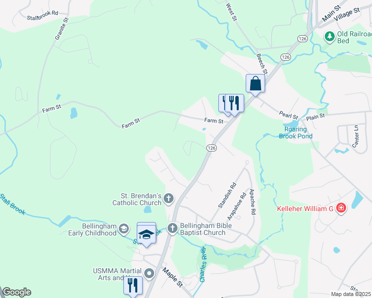 map of restaurants, bars, coffee shops, grocery stores, and more near 120 Twin Brook Lane in Bellingham
