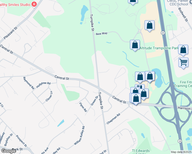 map of restaurants, bars, coffee shops, grocery stores, and more near 770 Turnpike Street in Stoughton