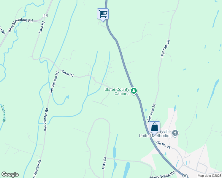 map of restaurants, bars, coffee shops, grocery stores, and more near 29-31 Fawn Road in Saugerties