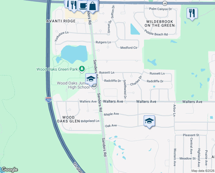 map of restaurants, bars, coffee shops, grocery stores, and more near 3926 Raintree Lane in Northbrook