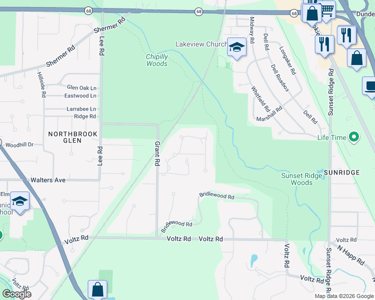 map of restaurants, bars, coffee shops, grocery stores, and more near 1308 Edgewood Lane in Northbrook