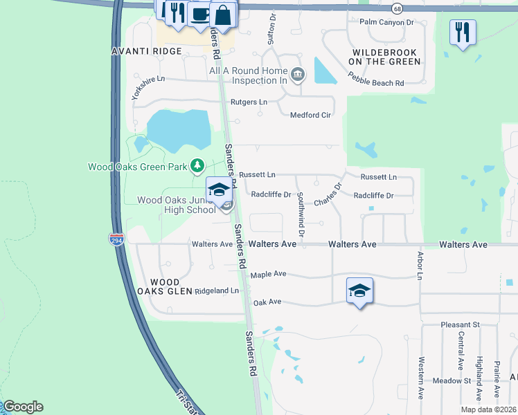 map of restaurants, bars, coffee shops, grocery stores, and more near 3940 Raintree Lane in Northbrook