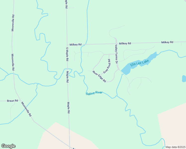 map of restaurants, bars, coffee shops, grocery stores, and more near 10472 River Edge Road in Saline