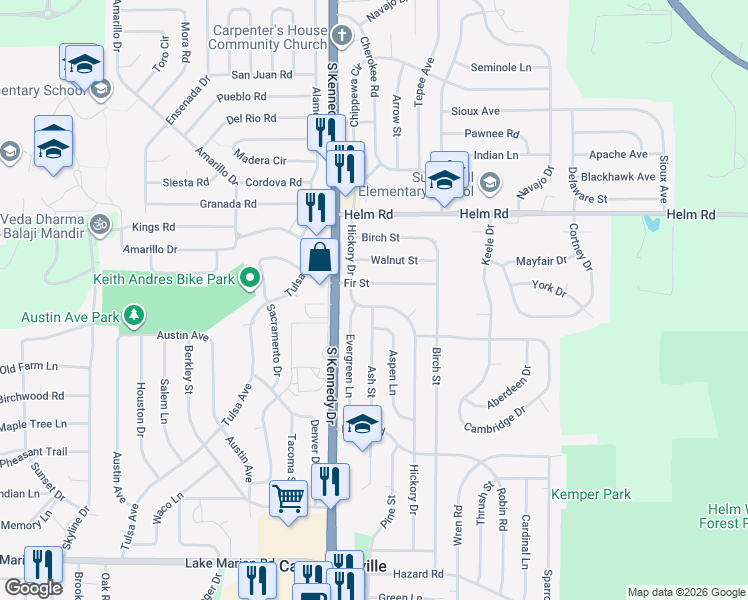 map of restaurants, bars, coffee shops, grocery stores, and more near 47 Aspen Lane in Carpentersville