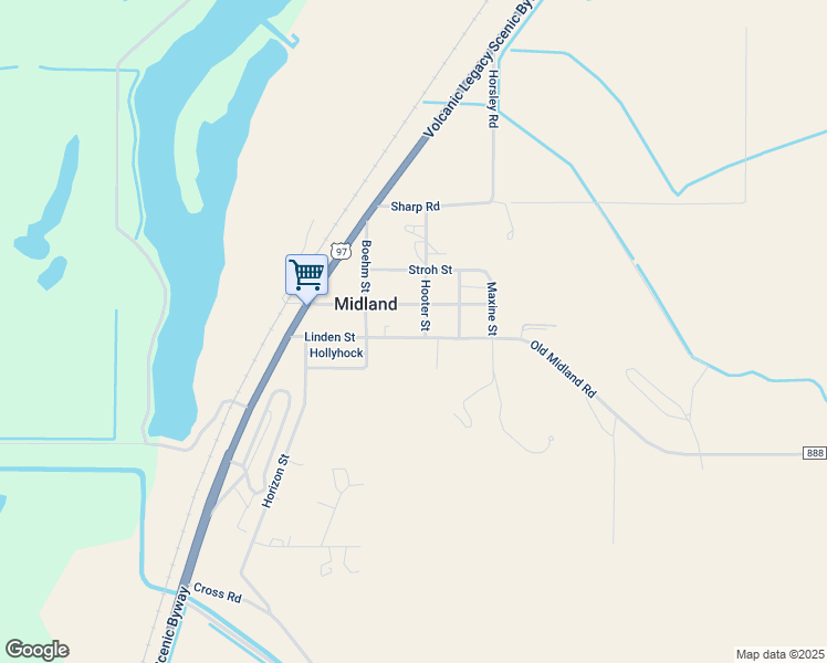 map of restaurants, bars, coffee shops, grocery stores, and more near 223 Old Midland Road in Midland