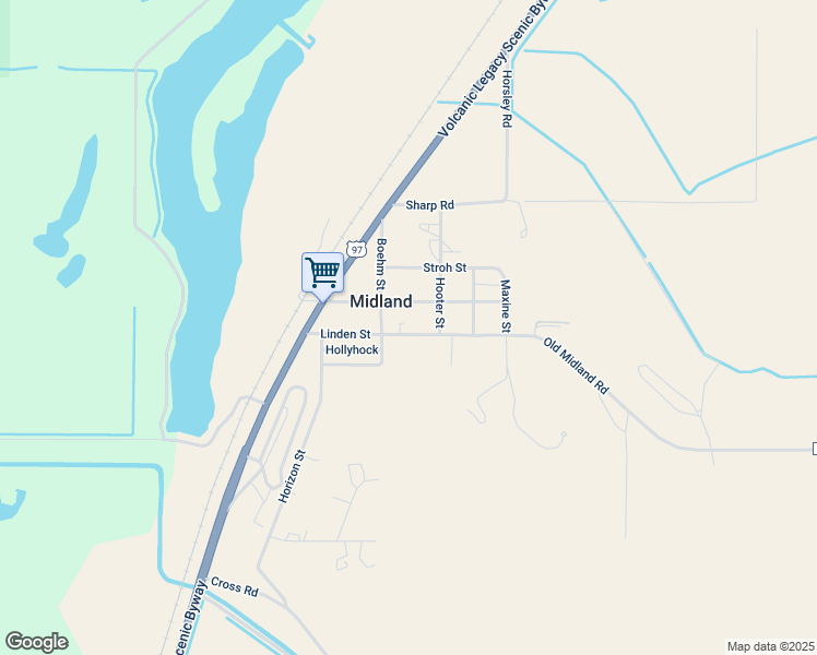 map of restaurants, bars, coffee shops, grocery stores, and more near 223 Old Midland Road in Midland
