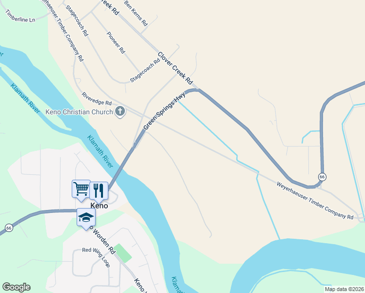 map of restaurants, bars, coffee shops, grocery stores, and more near in Keno