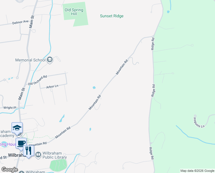 map of restaurants, bars, coffee shops, grocery stores, and more near 474 Mountain Road in Wilbraham