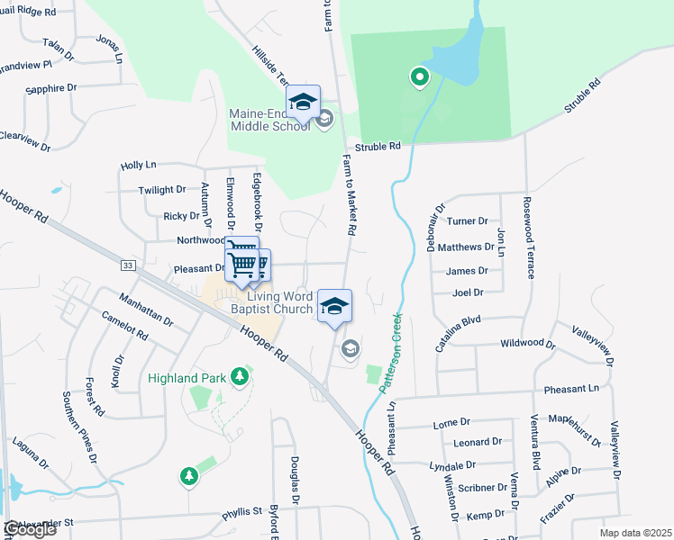 map of restaurants, bars, coffee shops, grocery stores, and more near 823 Farm to Market Road in Endicott