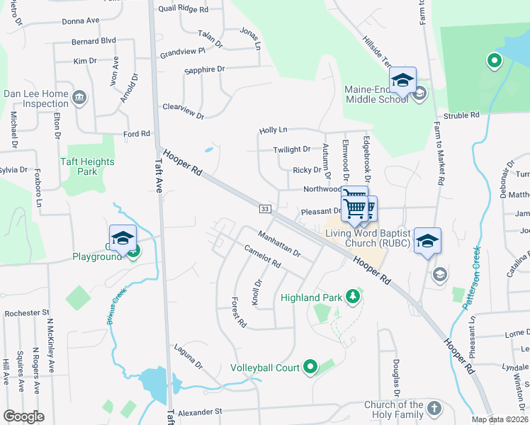 map of restaurants, bars, coffee shops, grocery stores, and more near 908 Hooper Road in Endicott
