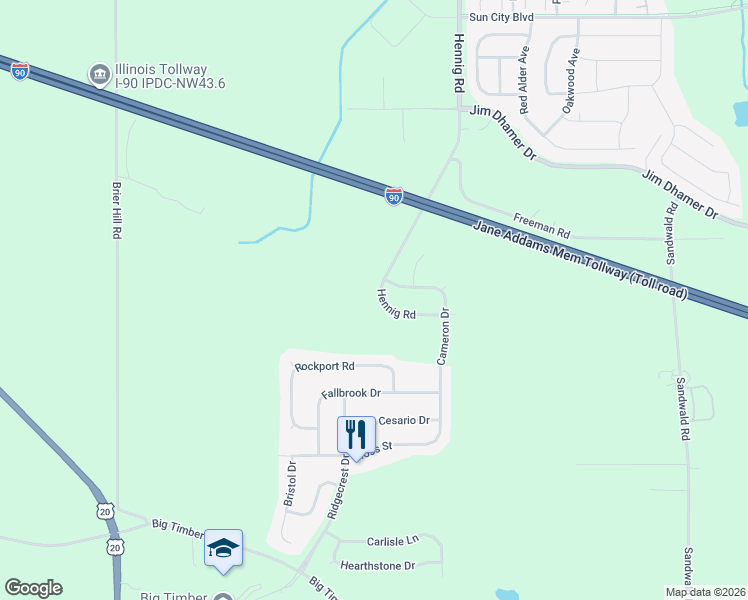 map of restaurants, bars, coffee shops, grocery stores, and more near 2580 Hennig Road in Hampshire