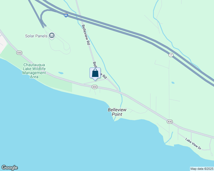 map of restaurants, bars, coffee shops, grocery stores, and more near 3420 New York 430 in Bemus Point