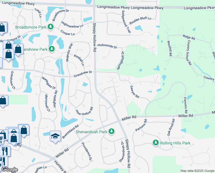 map of restaurants, bars, coffee shops, grocery stores, and more near 3614 Roanoke Avenue in Carpentersville