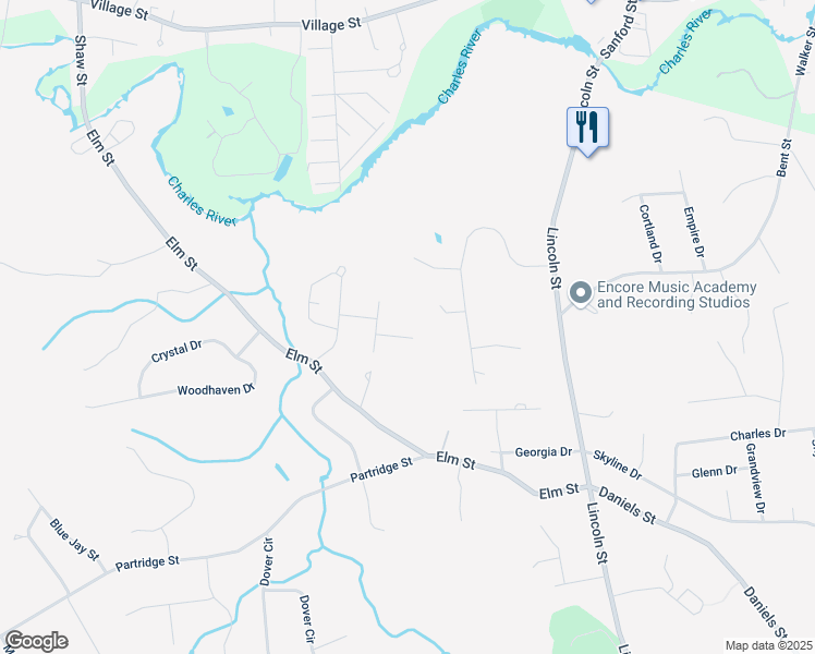 map of restaurants, bars, coffee shops, grocery stores, and more near 6 Gloucester Drive in Franklin