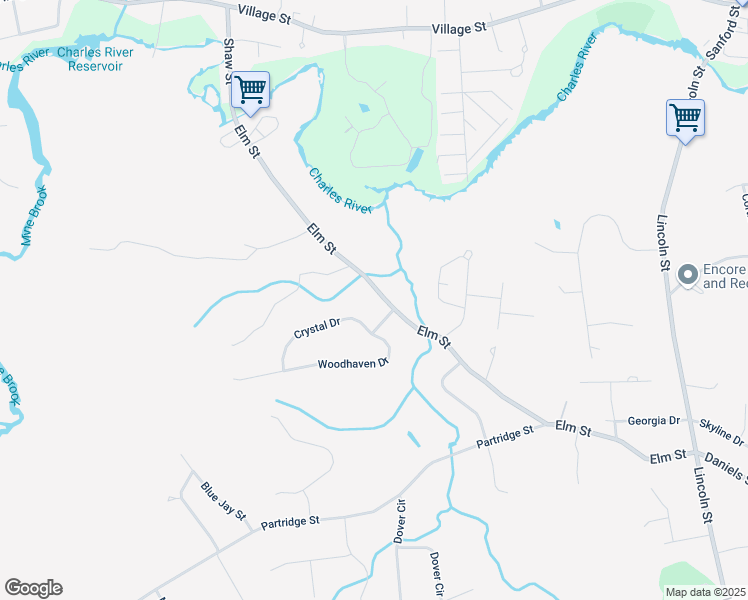 map of restaurants, bars, coffee shops, grocery stores, and more near 2 Dena Drive in Franklin