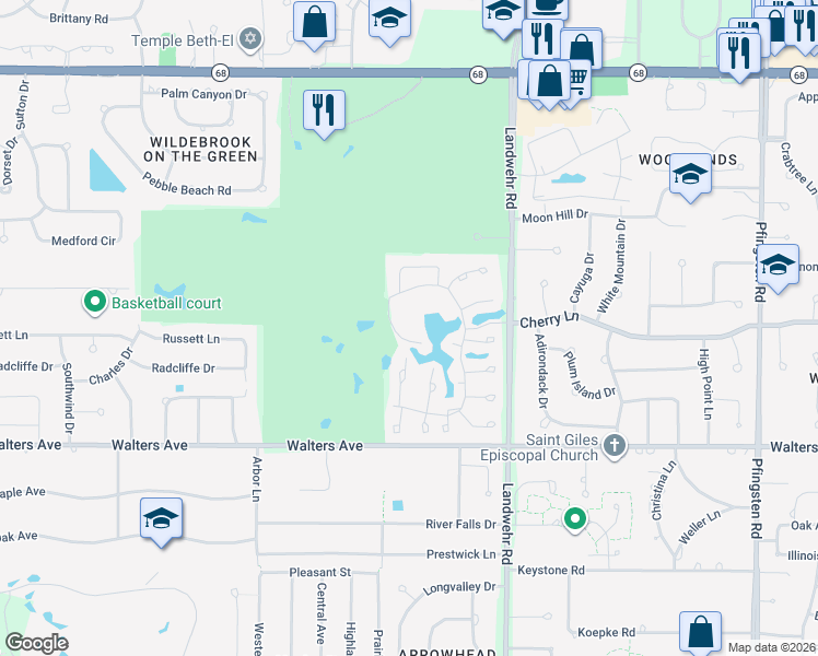 map of restaurants, bars, coffee shops, grocery stores, and more near 1014 The Court of Harborside in Northbrook