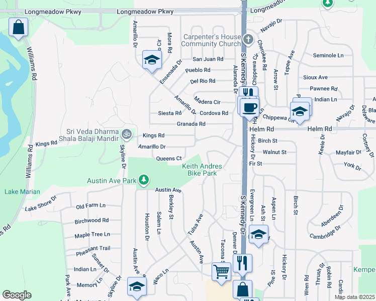 map of restaurants, bars, coffee shops, grocery stores, and more near 1710 Queens Court in Carpentersville