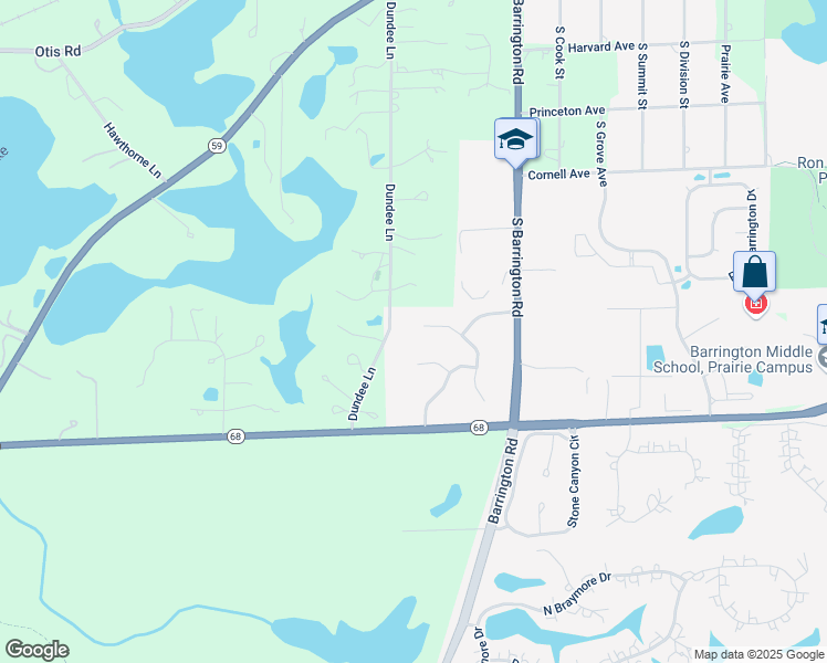 map of restaurants, bars, coffee shops, grocery stores, and more near 1432 Cascade Lane in Barrington