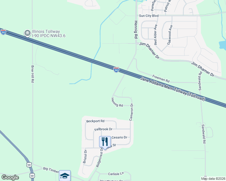 map of restaurants, bars, coffee shops, grocery stores, and more near 2580 Hennig Road in Hampshire
