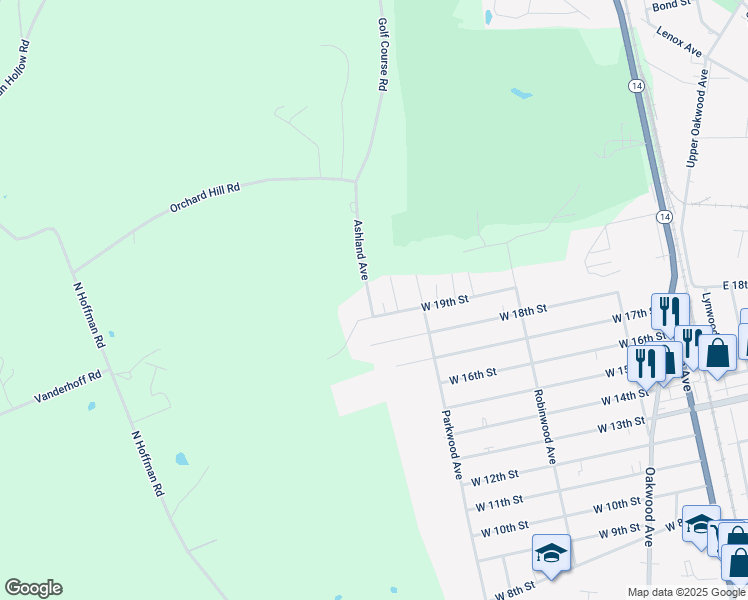 map of restaurants, bars, coffee shops, grocery stores, and more near 291 Mulberry Avenue in Elmira