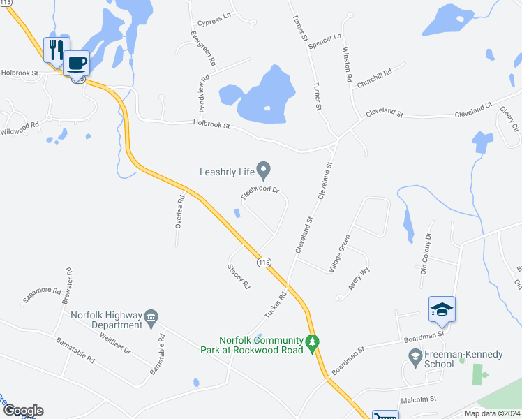 map of restaurants, bars, coffee shops, grocery stores, and more near 6 Ferndale Avenue in Norfolk