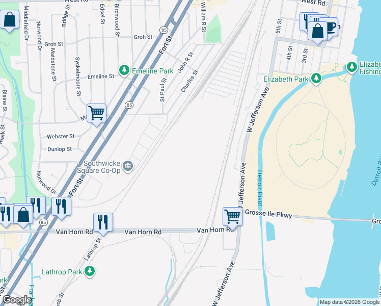 map of restaurants, bars, coffee shops, grocery stores, and more near 2000 Van Horn Road in Trenton
