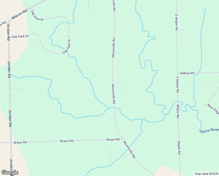 map of restaurants, bars, coffee shops, grocery stores, and more near 10600 Mooreville Road in Saline