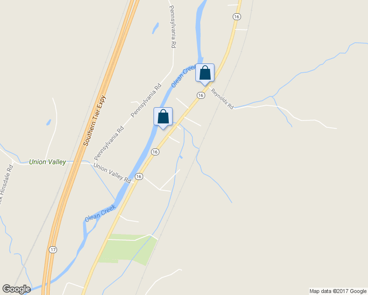 map of restaurants, bars, coffee shops, grocery stores, and more near 3050 New York 16 in Olean