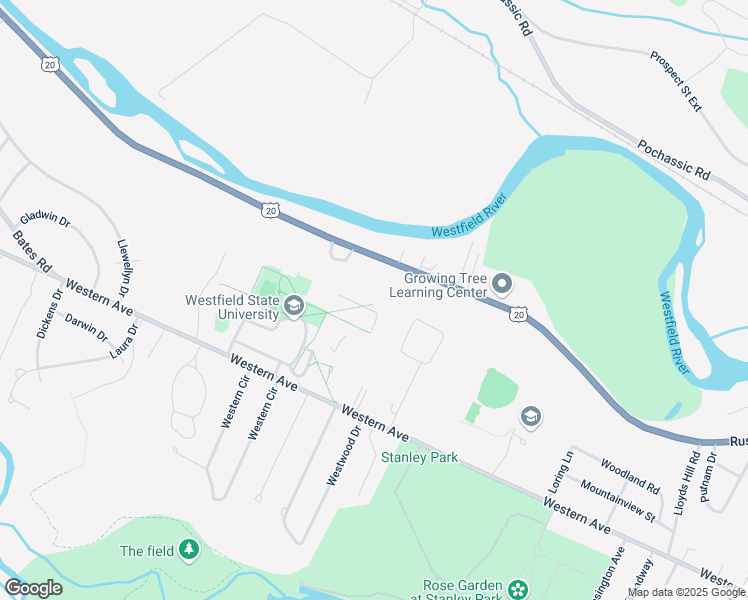 map of restaurants, bars, coffee shops, grocery stores, and more near 577 Western Avenue in Westfield