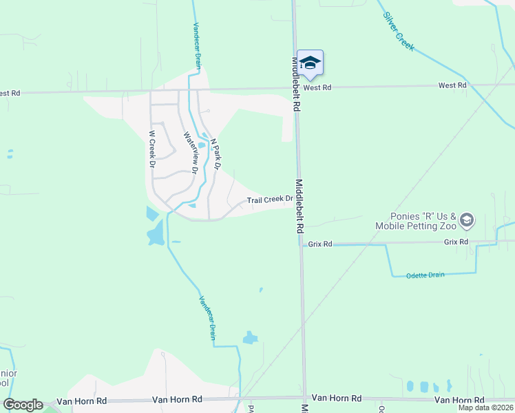 map of restaurants, bars, coffee shops, grocery stores, and more near 29721 Trail Creek Drive in Huron Charter Township