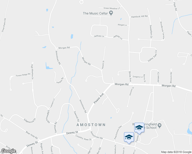 map of restaurants, bars, coffee shops, grocery stores, and more near 38 Therese Marie Lane in West Springfield