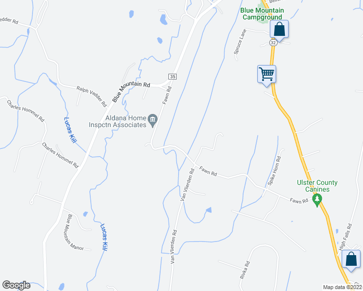 map of restaurants, bars, coffee shops, grocery stores, and more near 164 Fawn Road in Saugerties
