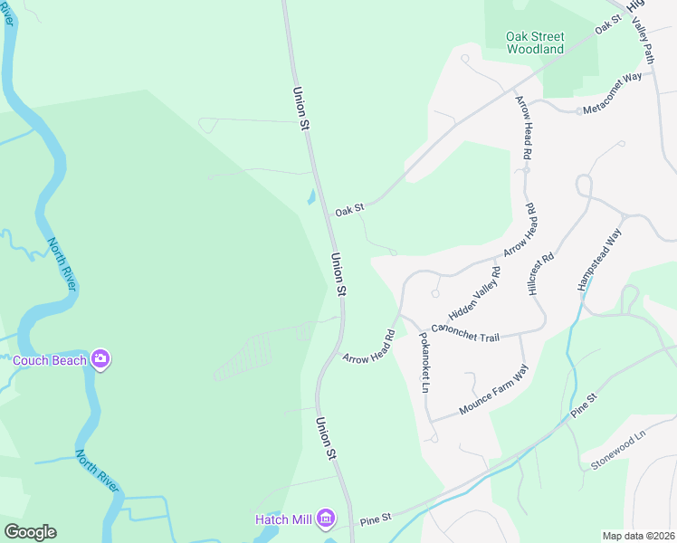 map of restaurants, bars, coffee shops, grocery stores, and more near Union Street in Marshfield