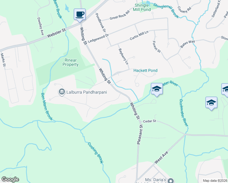 map of restaurants, bars, coffee shops, grocery stores, and more near 137 Whiting Street in Hanover