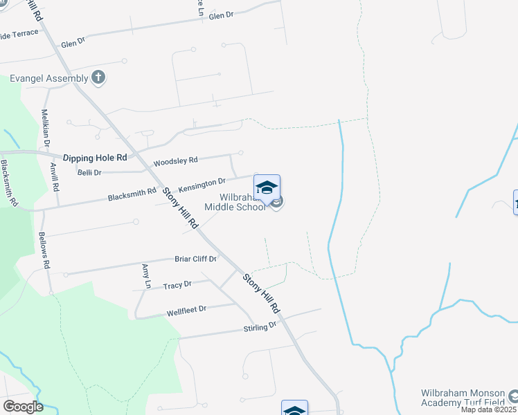 map of restaurants, bars, coffee shops, grocery stores, and more near 466 Stony Hill Road in Wilbraham