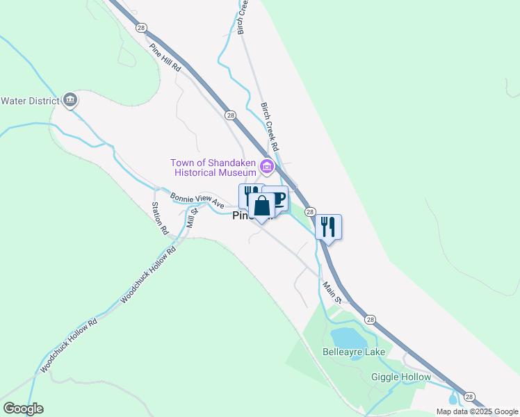 map of restaurants, bars, coffee shops, grocery stores, and more near 28 Elm Street in Pine Hill