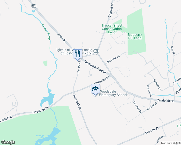 map of restaurants, bars, coffee shops, grocery stores, and more near 10 Kingswood Drive in Abington